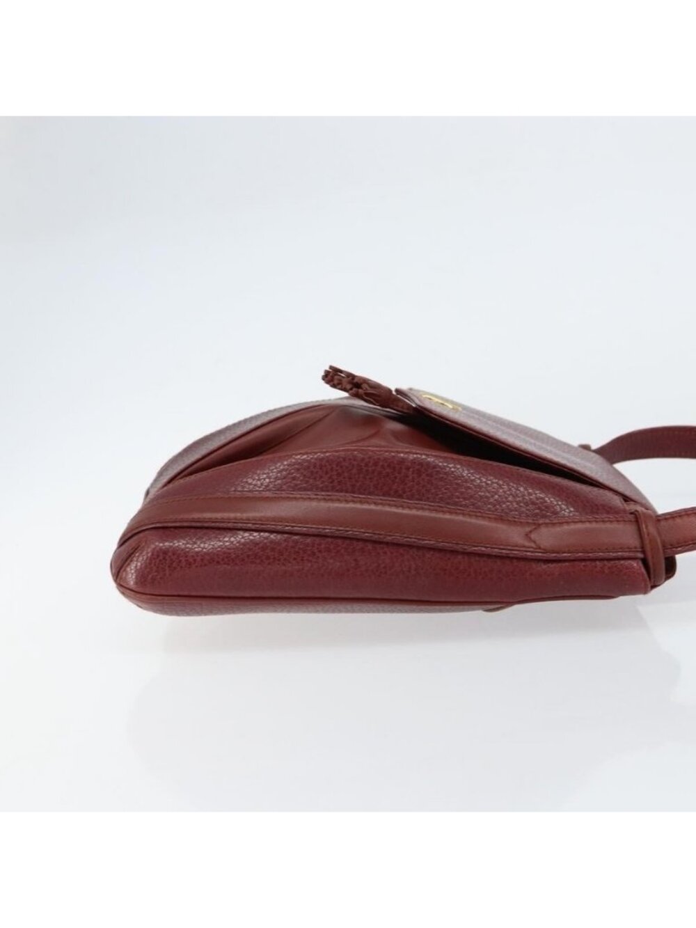 Authentic CARTIER Shoulder Bag Leather Bordeaux Gold - Picture 10 of 16
